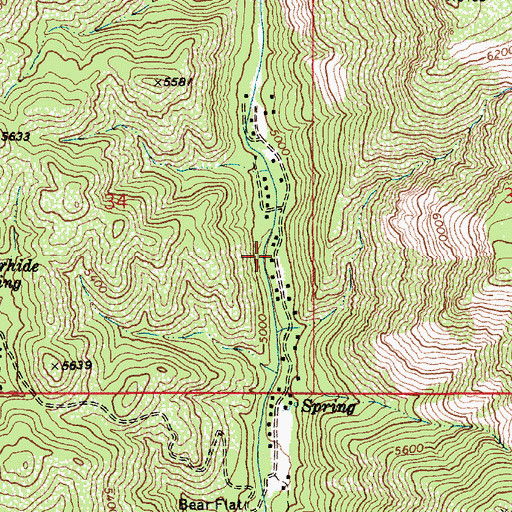 Topographic Map of Bear Flat, AZ
