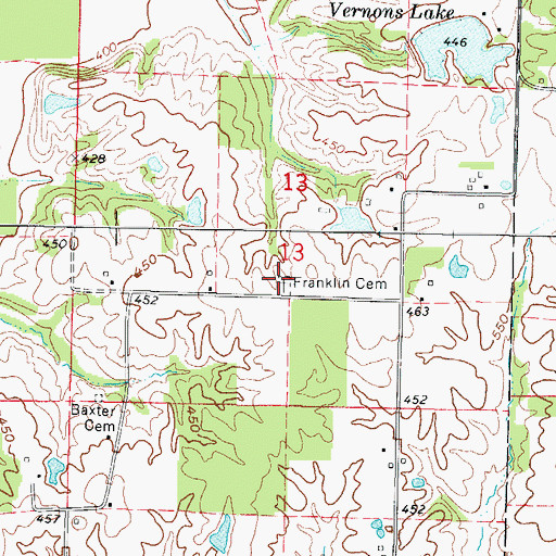 Topographic Map of Franklin Cemetery, IL