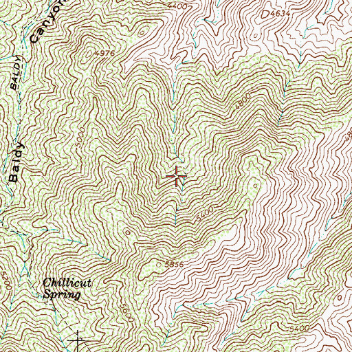 Topographic Map of Buckhorn Mountain Research Natural Area, AZ