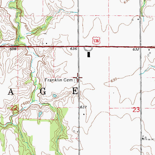 Topographic Map of Franklin Cemetery, IL