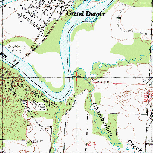 Topographic Map of Franklin Creek, IL