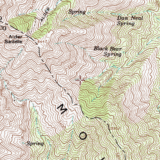 Topographic Map of Black Bear Saddle, AZ