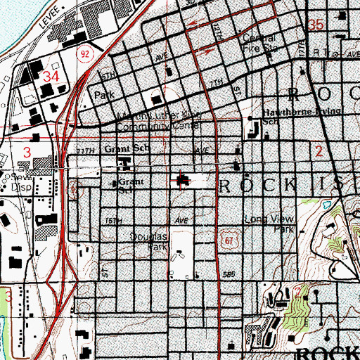 Topographic Map of Franklin Junior High School, IL