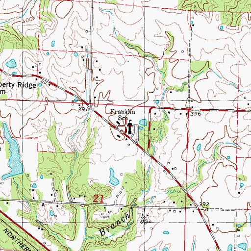 Topographic Map of Franklin Elementary School, IL