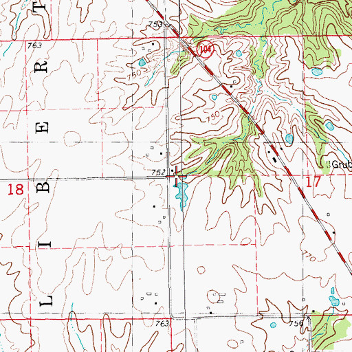 Topographic Map of Franklin School (historical), IL