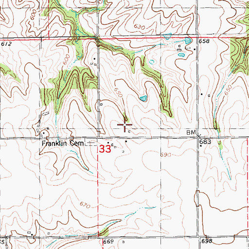Topographic Map of Franklin School (historical), IL