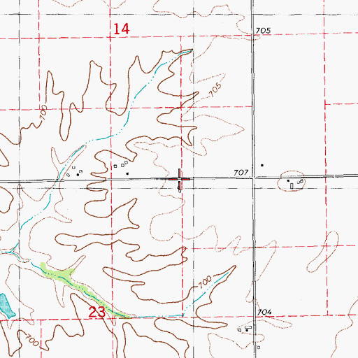 Topographic Map of Franklin School (historical), IL