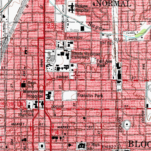 Topographic Map of Franklin School, IL