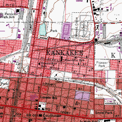 Topographic Map of Proegler School, IL