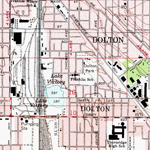 Topographic Map of Franklin Elementary School, IL
