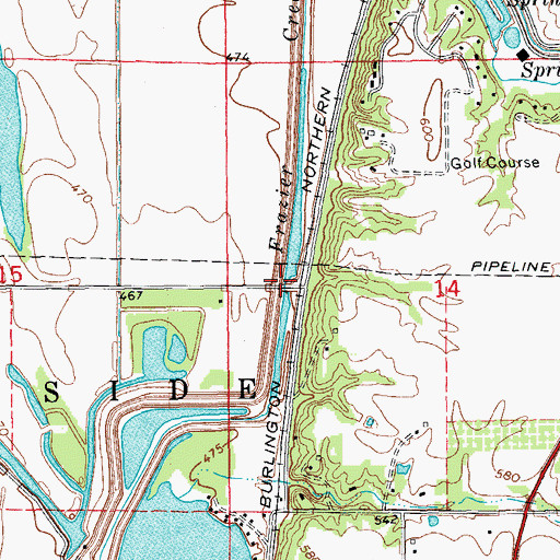 Topographic Map of Frazier Creek, IL