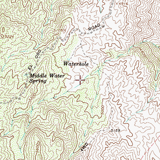 Topographic Map of Middle Water Spring, AZ