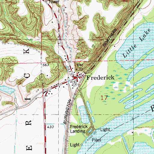 Topographic Map of Frederick, IL