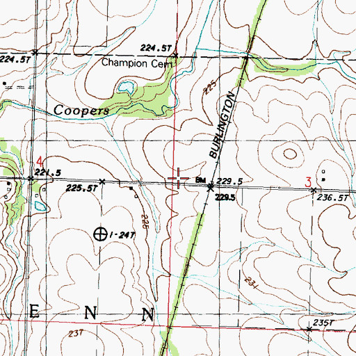 Topographic Map of Fredonia School (historical), IL