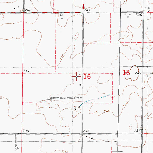 Topographic Map of Freed School (historical), IL