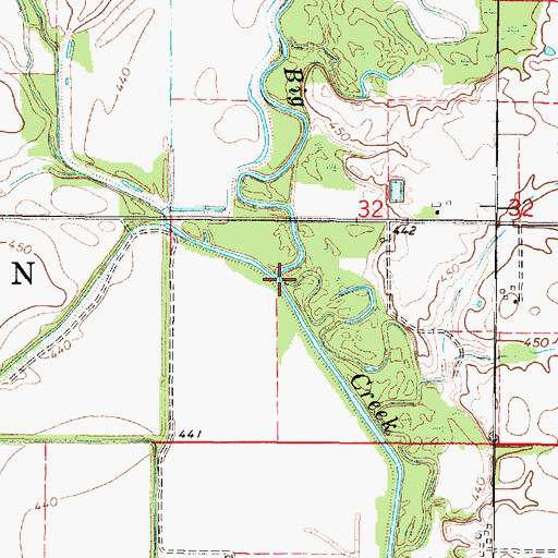 Topographic Map of Freeport Creek, IL