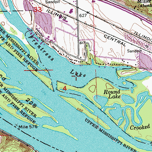 Topographic Map of Frentress Lake, IL