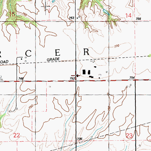 Topographic Map of Frew School, IL