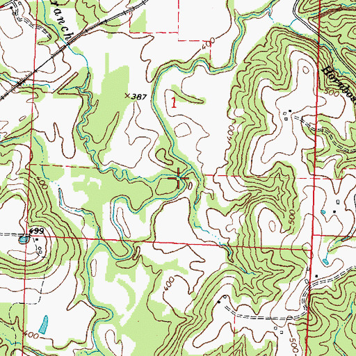 Topographic Map of Frickes Branch, IL