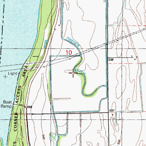 Topographic Map of Frieden Ditch, IL