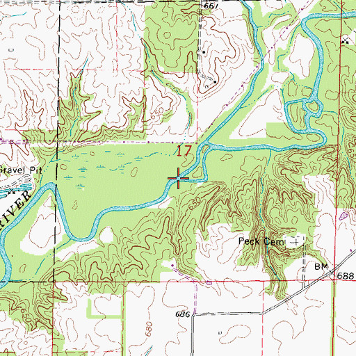 Topographic Map of Friends Creek, IL