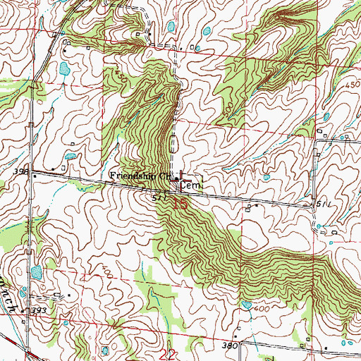 Topographic Map of Friendship Church, IL