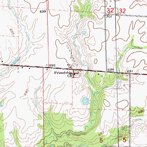 Topographic Map of Friendship United Methodist Church, IL