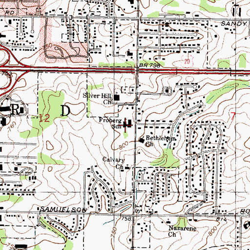 Topographic Map of Arthur Froberg Elementary School, IL