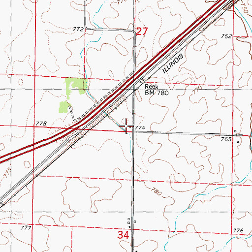 Topographic Map of Frog Alley School (historical), IL
