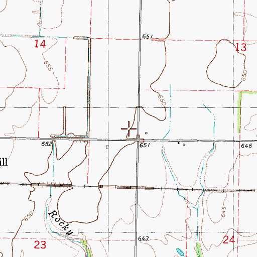 Topographic Map of Frogpond School (historical), IL