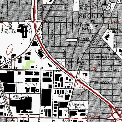 Topographic Map of Martin F Peccia Park, IL