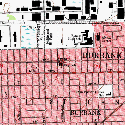 Topographic Map of Harry E Fry Elementary School, IL