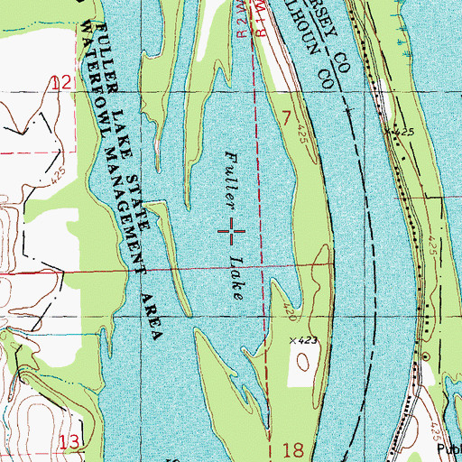 Topographic Map of Fuller Lake, IL