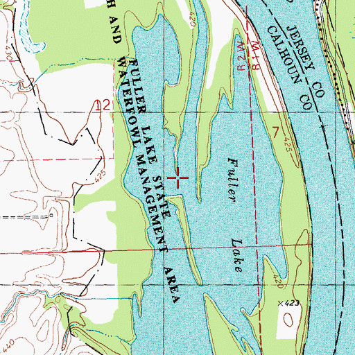 Topographic Map of Fuller Lake State Fish and Waterfowl Management Area, IL