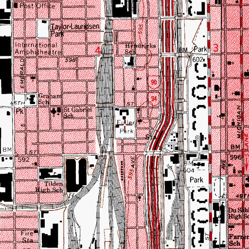 Topographic Map of Fuller Park, IL
