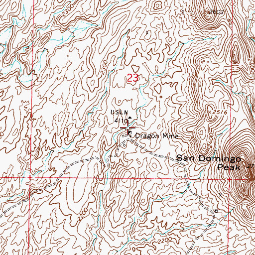 Topographic Map of Dragon Mine, AZ