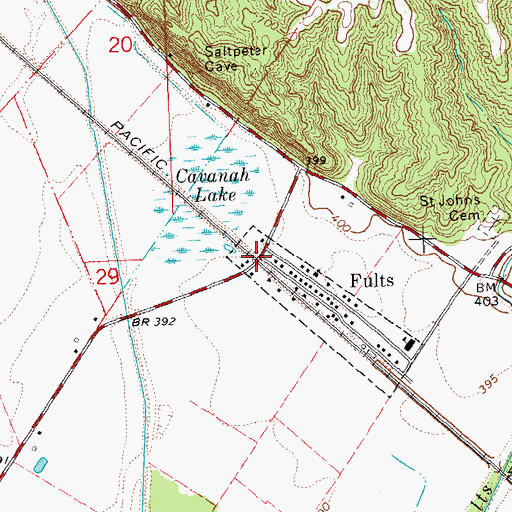 Topographic Map of Fults, IL