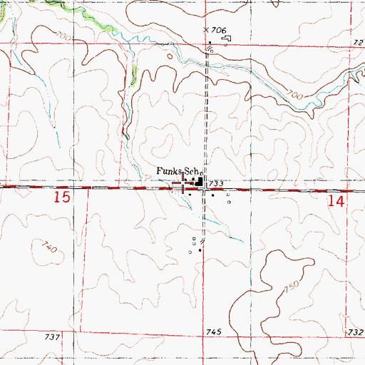 Topographic Map of Funks School, IL