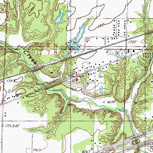 Topographic Map of Funkhouser Cemetery, IL
