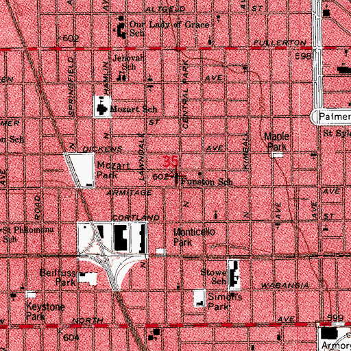 Topographic Map of Funston Elementary School, IL