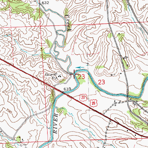 Topographic Map of Furnace Creek, IL