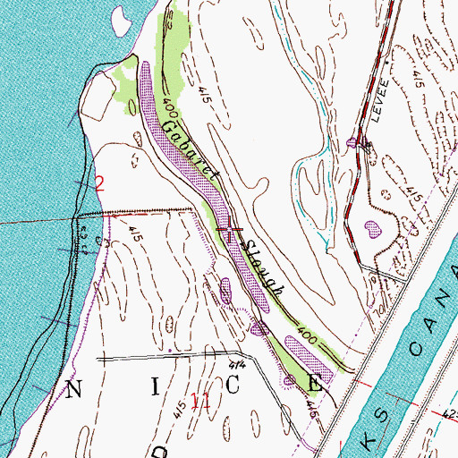 Topographic Map of Gabaret Slough, IL