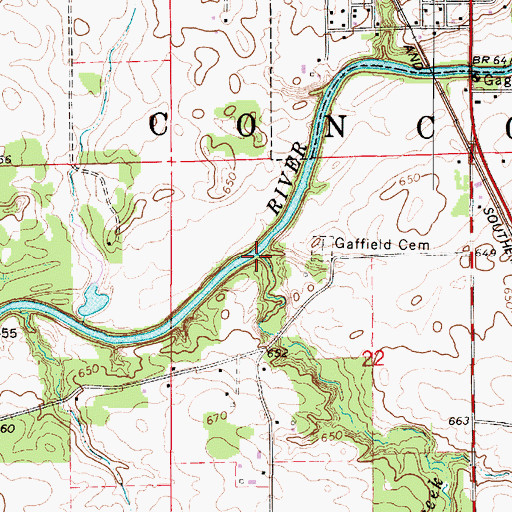 Topographic Map of Gaffield Creek, IL