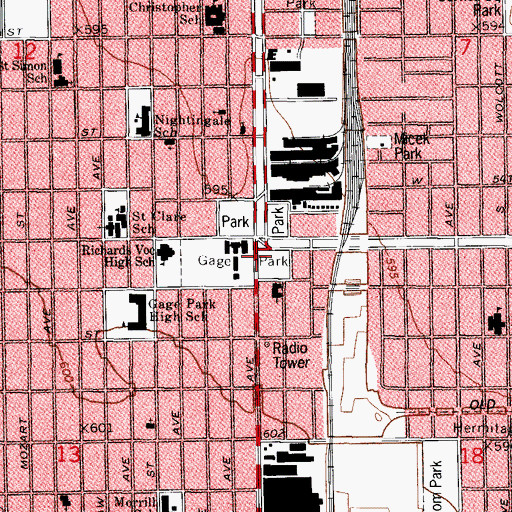 Topographic Map of Gage Park, IL