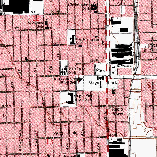 Topographic Map of Gage Park School, IL