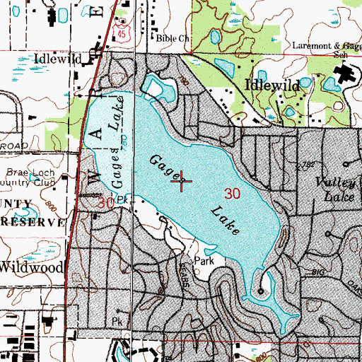 Topographic Map of Gages Lake, IL