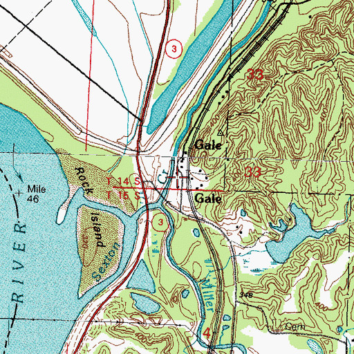 Topographic Map of Gale, IL