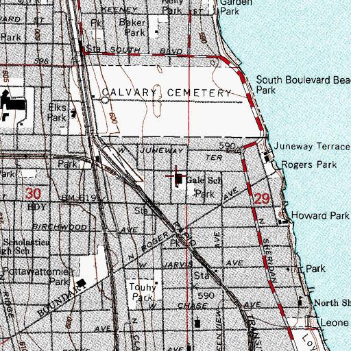 Topographic Map of Gale Math and Science Academy, IL