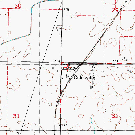 Topographic Map of Galesville, IL