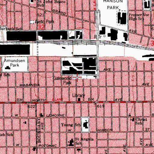 Topographic Map of Galewood Park, IL